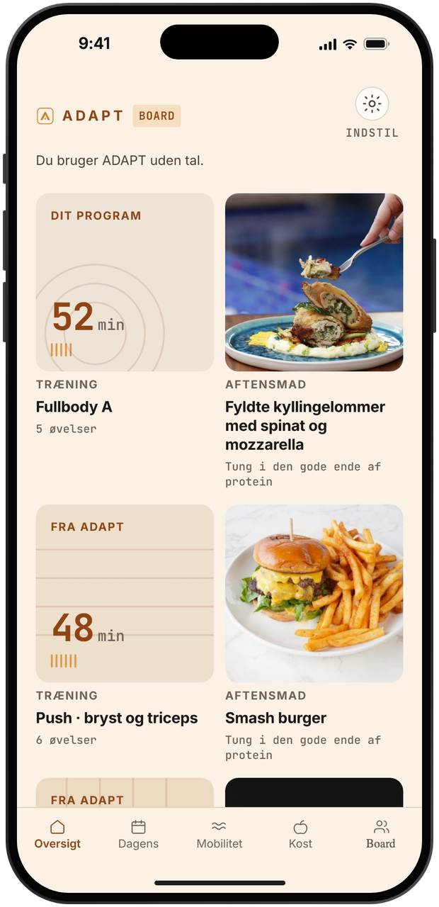 ADAPT Board: træninger og retter side om side